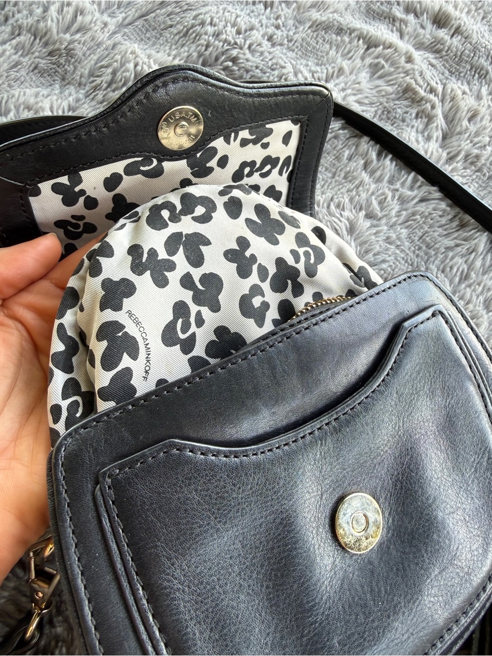 Rebecca Minkoff Mini Suki Black Leather Crossbody Bag with Tassel Accent - Picture 7 of 13